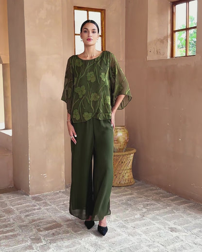 Floral Layered Chiffon Tops