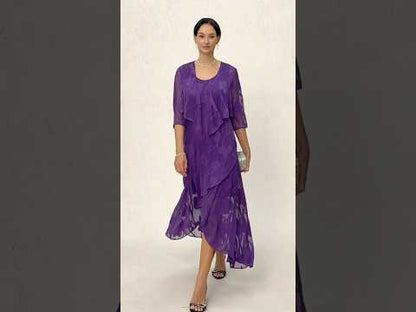 Floral Sheer Chiffon 3/4 Sleeve Shrug