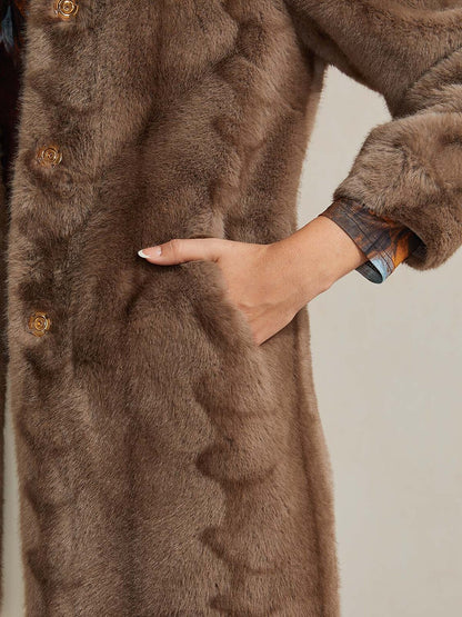 Faux Fur Button Front Coat
