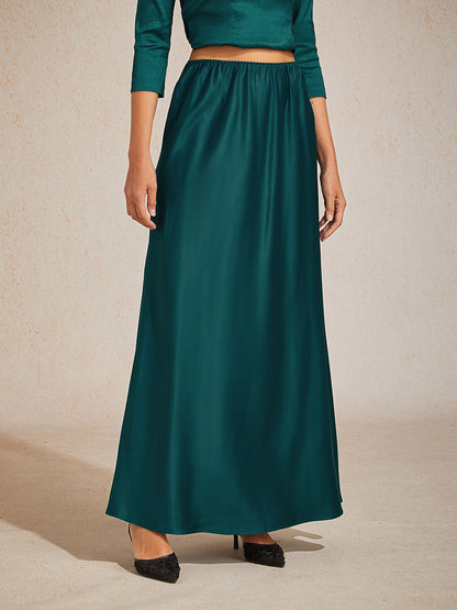 Taffeta Mid Waist Skirt