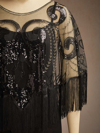 Vintage Sequins Tassel Shawl