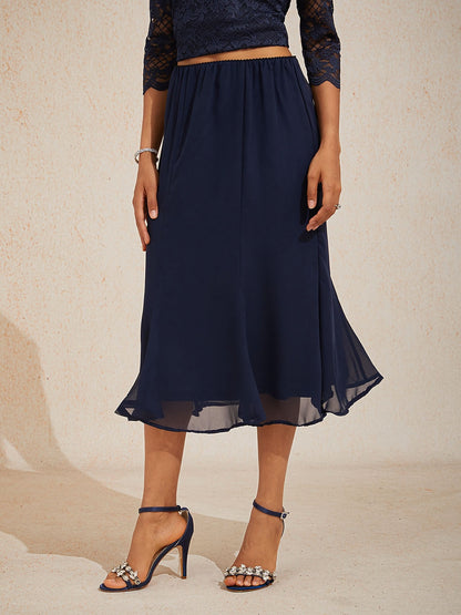 Mermaid Midi Chiffon Mid-Waist Skirts