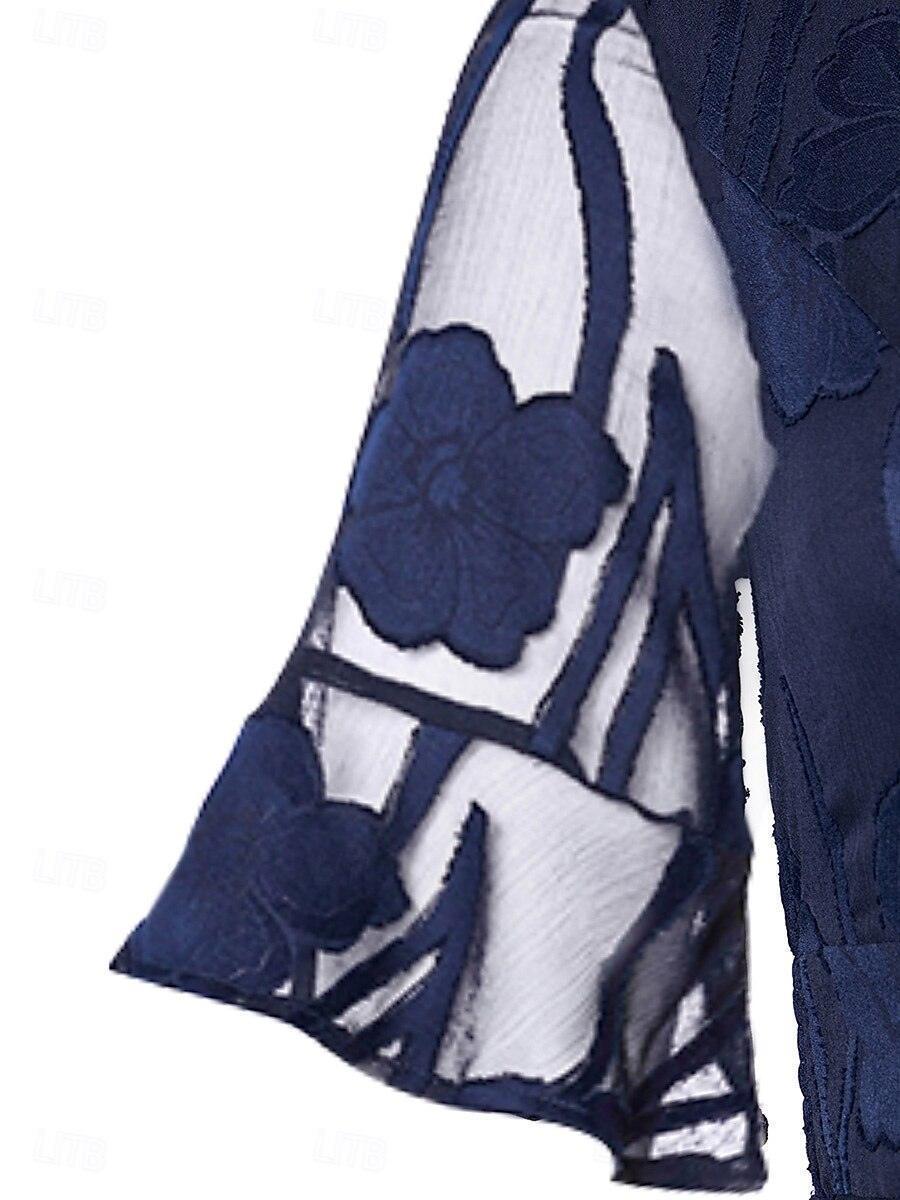 Ruffle Flutter Lace Midi Dress