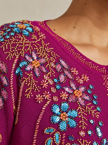 Floral Embroidered Cardigan