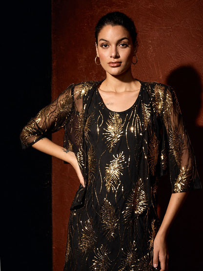 Vintage Mesh Sequin Short Shrug
