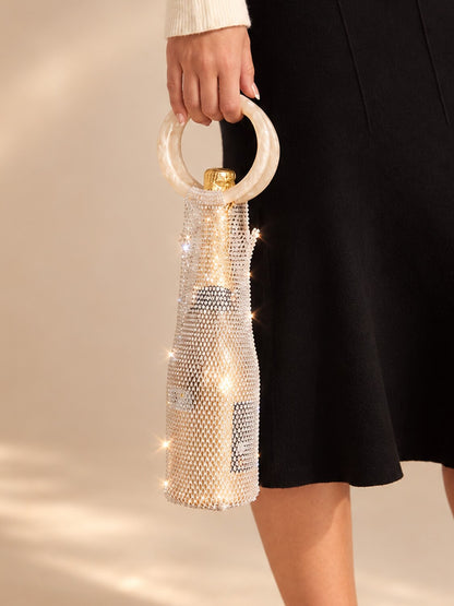Rhinestone Wine Bottle Holder Bag
