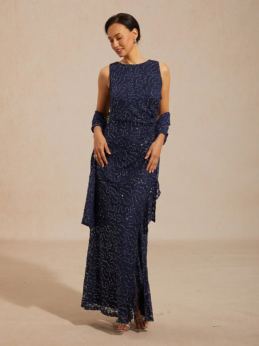 Sequin Lace Long Shawl Wrap