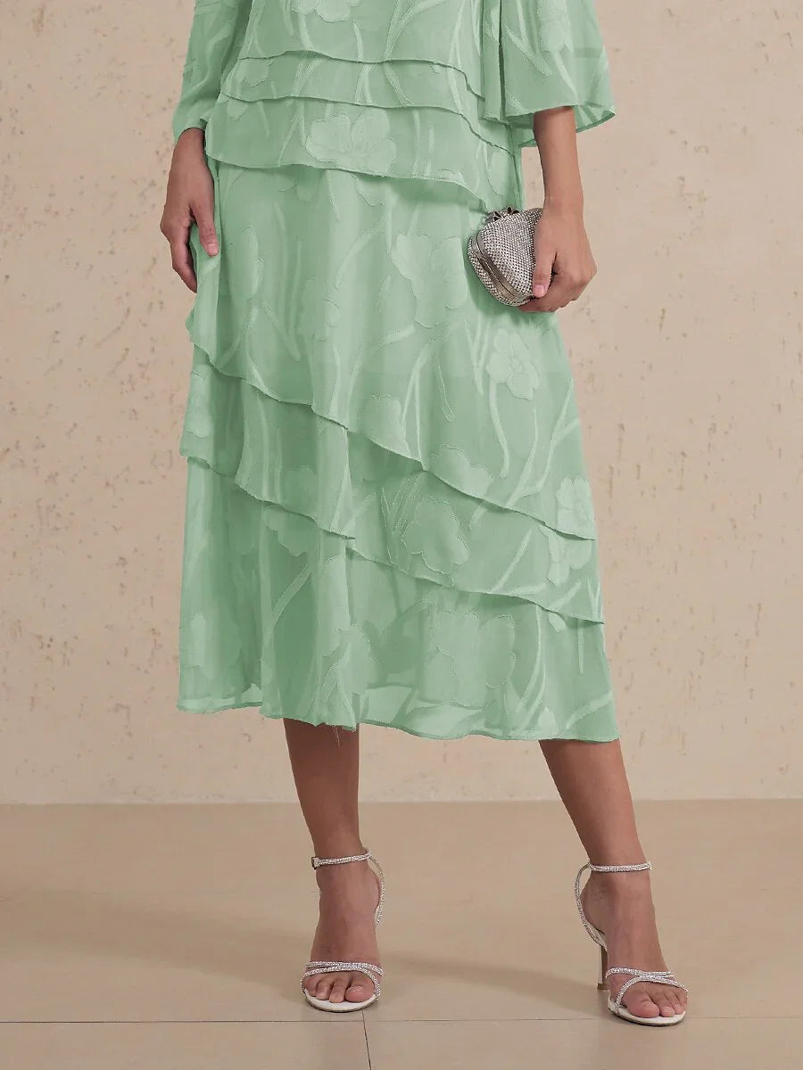 Floral Chiffon Midi Skirt