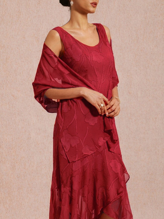 Sheer Floral Chiffon Shawl