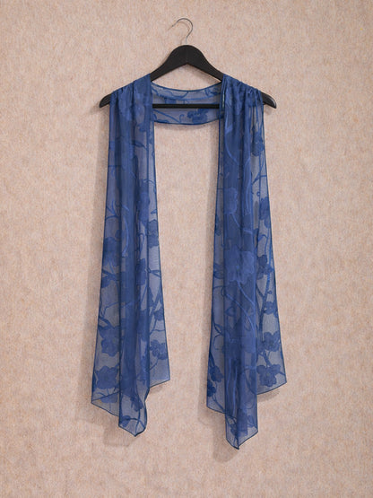 Sheer Floral Chiffon Shawl