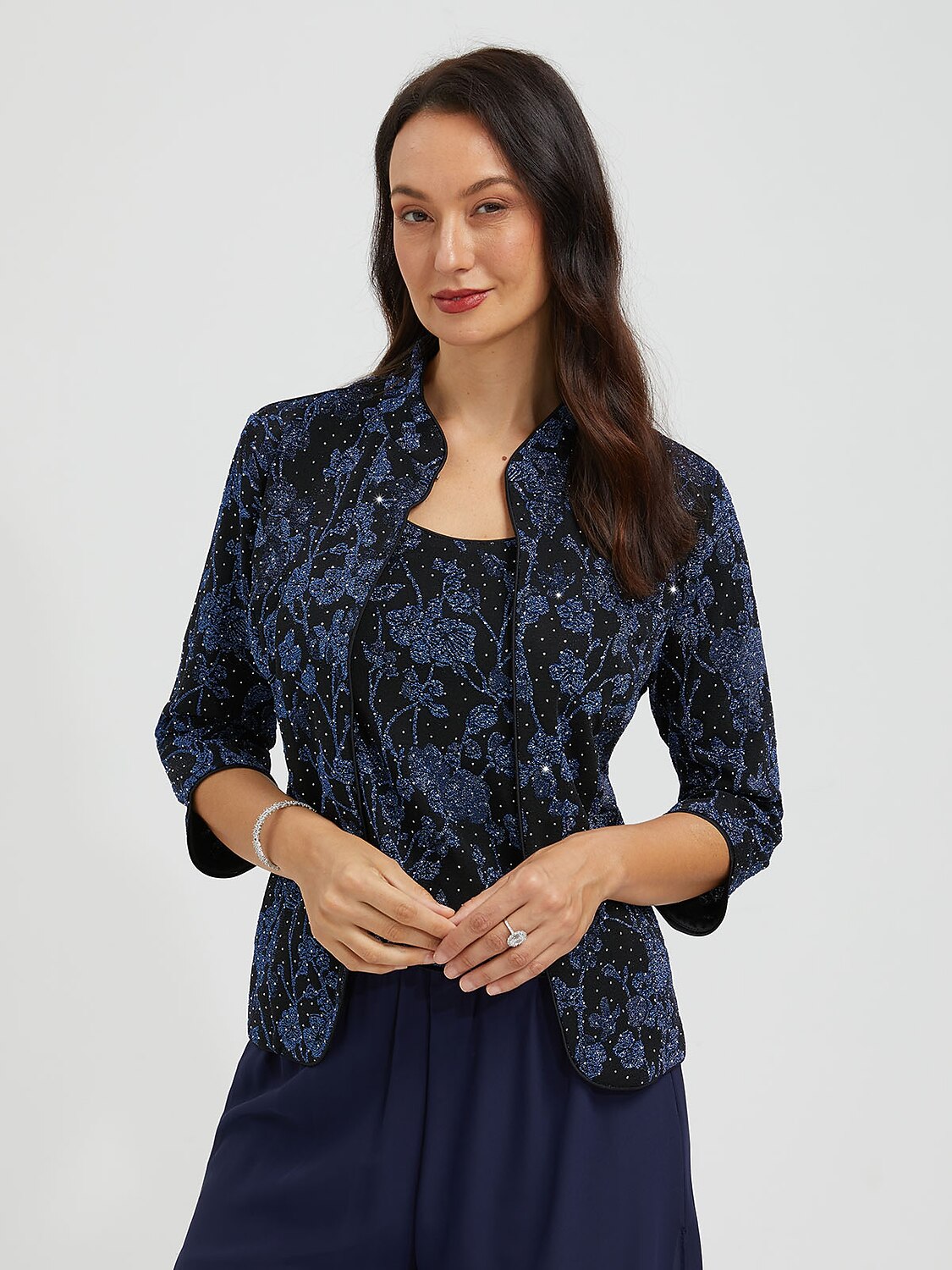 Rhinestone Jacquard Twinset