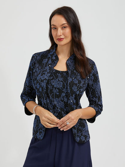 Rhinestone Jacquard Twinset