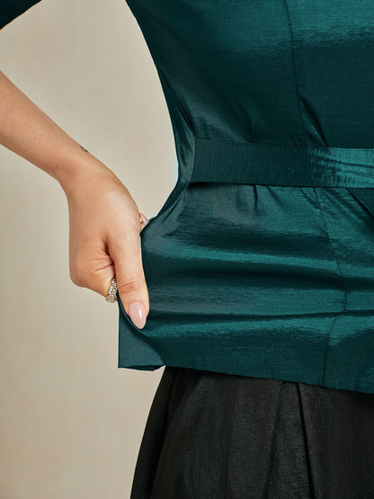 3/4-Arm-Taftbluse