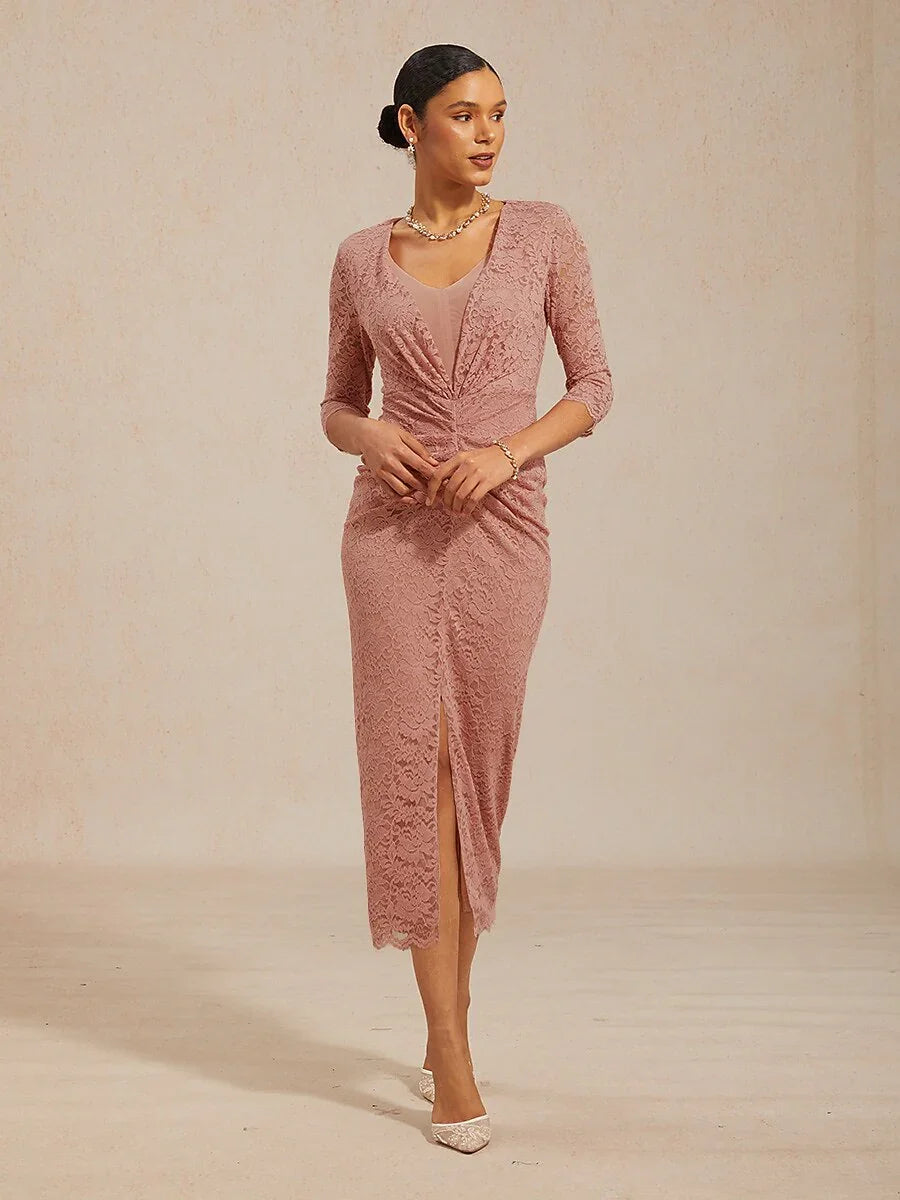 lace ruched midi dress One Shoulder Lace Ruched Midi Dress by Wolddress Luxury Party