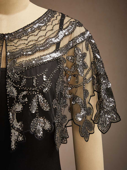Vintage Sequins Mesh Shawl