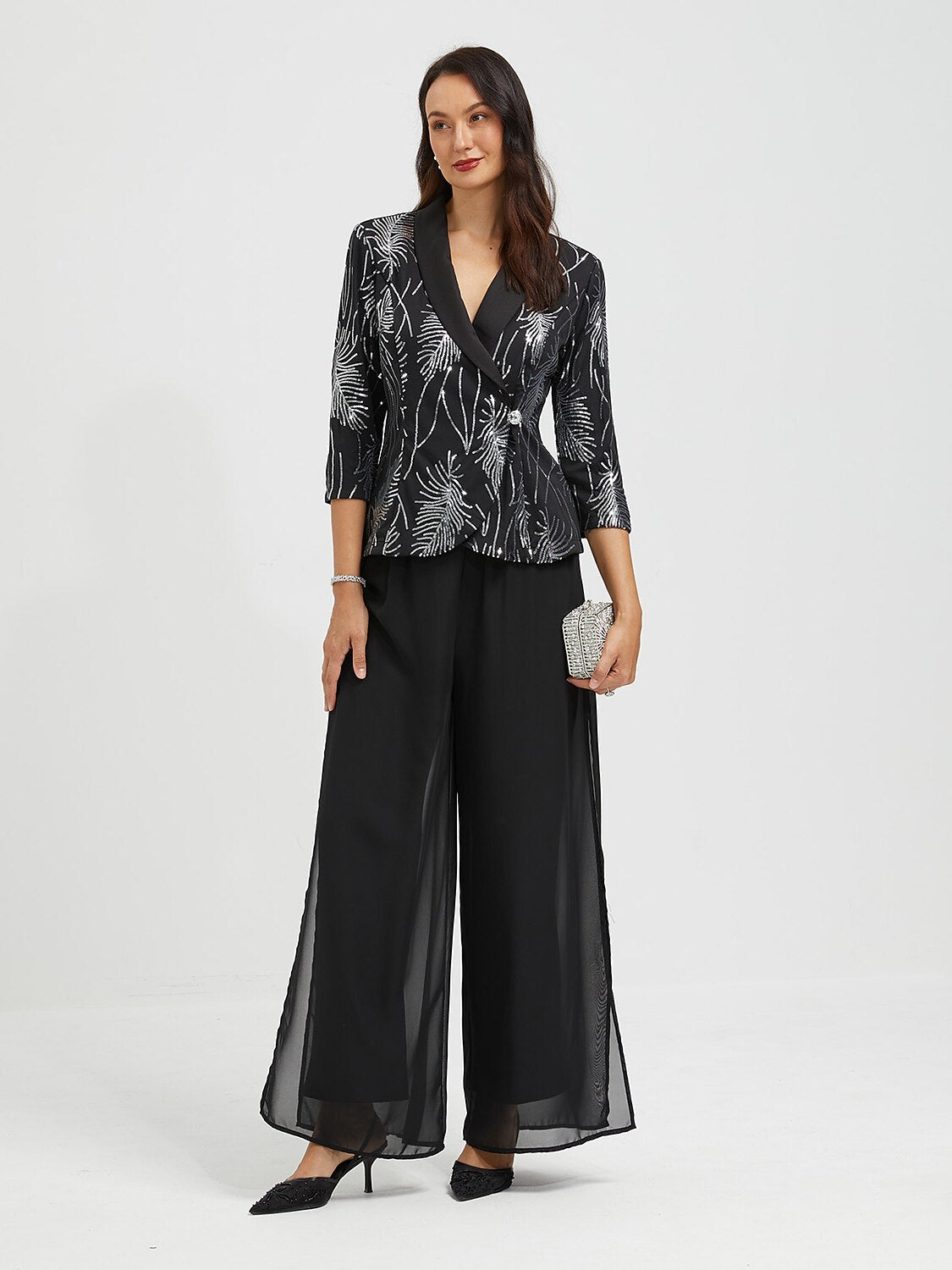 Sequins Feather Blazer