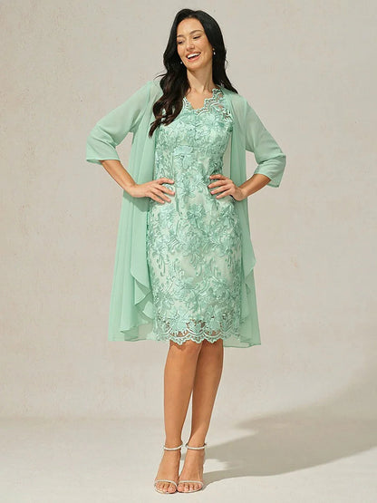 Embroidered Lace Dress Set
