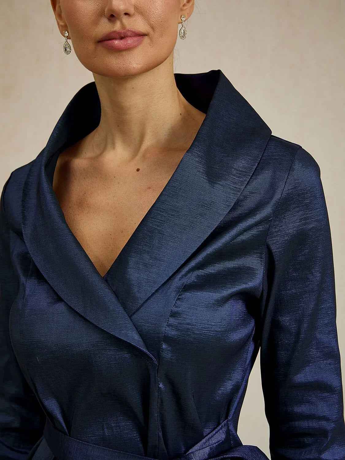 3/4 Sleeve Taffeta Blouse