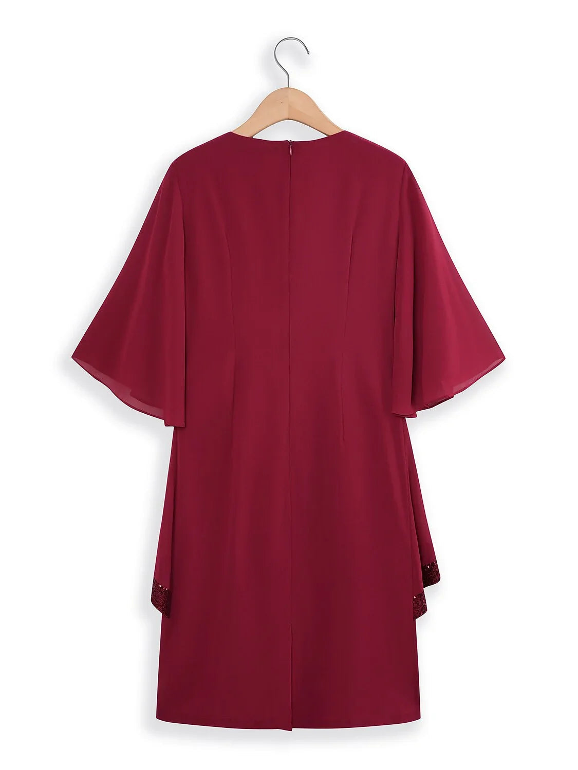 Classic Wine Red Chiffon Dress