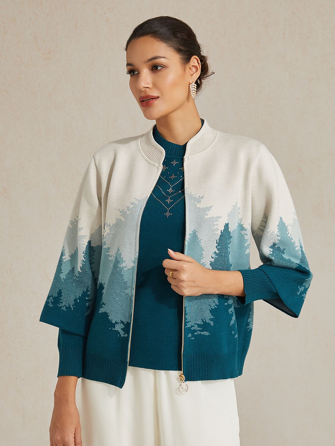 Jacquard Sweater Twinset