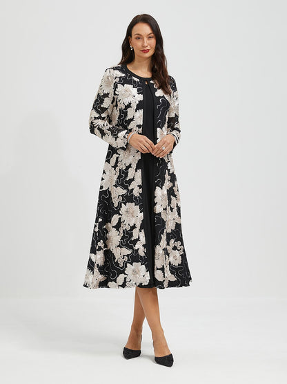 Sequins Rosette Floral Jacket