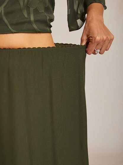 High-Low Overlay Chiffon Skirt with Lining