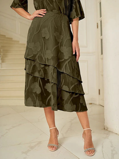 Floral Chiffon Midi Skirt