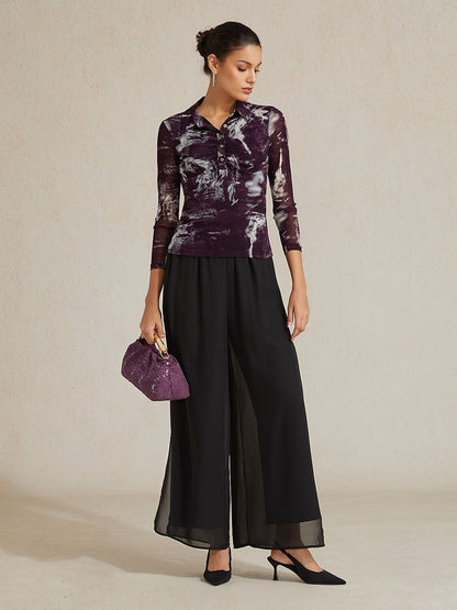Abstract Long Sleeve Top