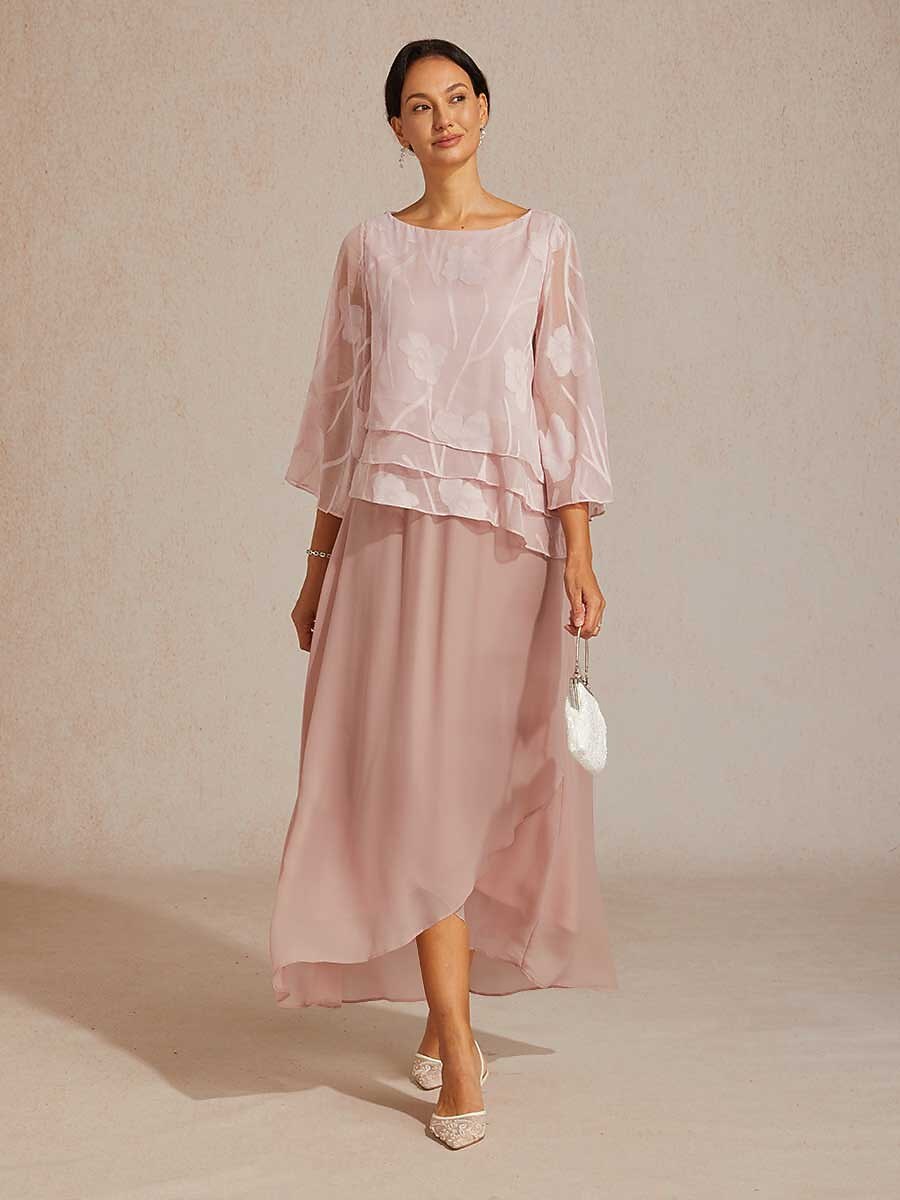 High-Low Overlay Chiffon Skirt with Lining