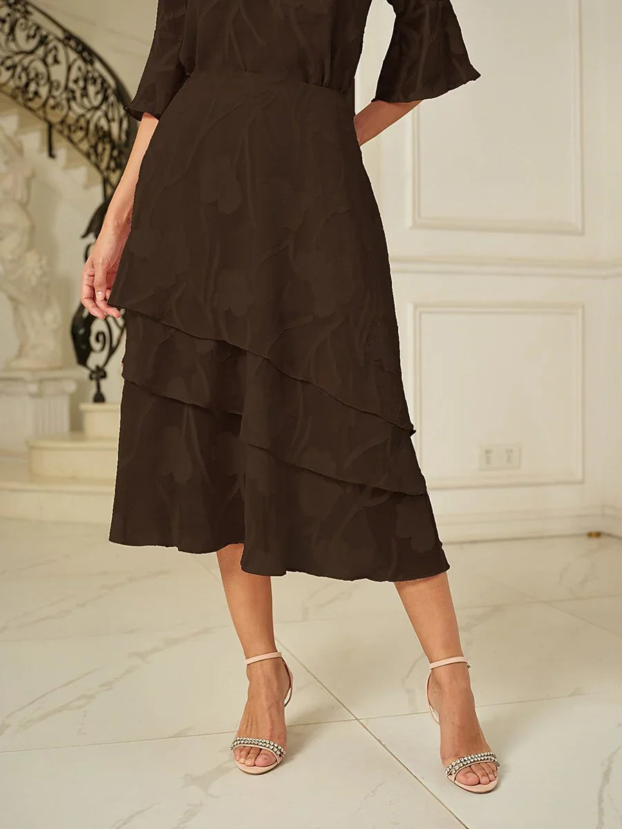 Floral Chiffon Midi Skirt