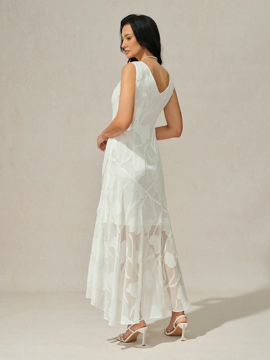 Floral Chiffon Evening Gown with Asymmetrical Hem