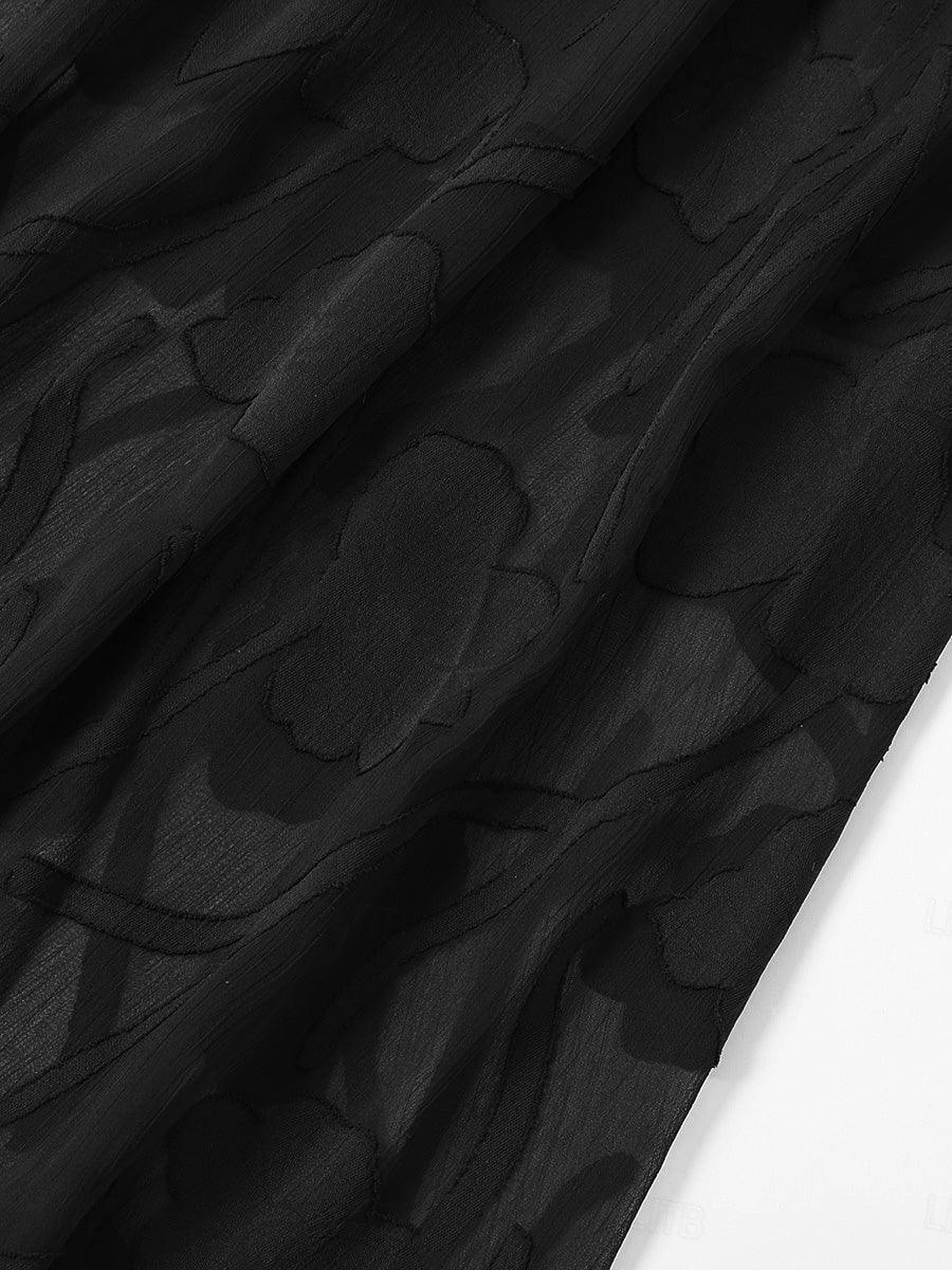 Floraler, transparenter Chiffon-Schulterjäckchen mit 3/4-Ärmeln