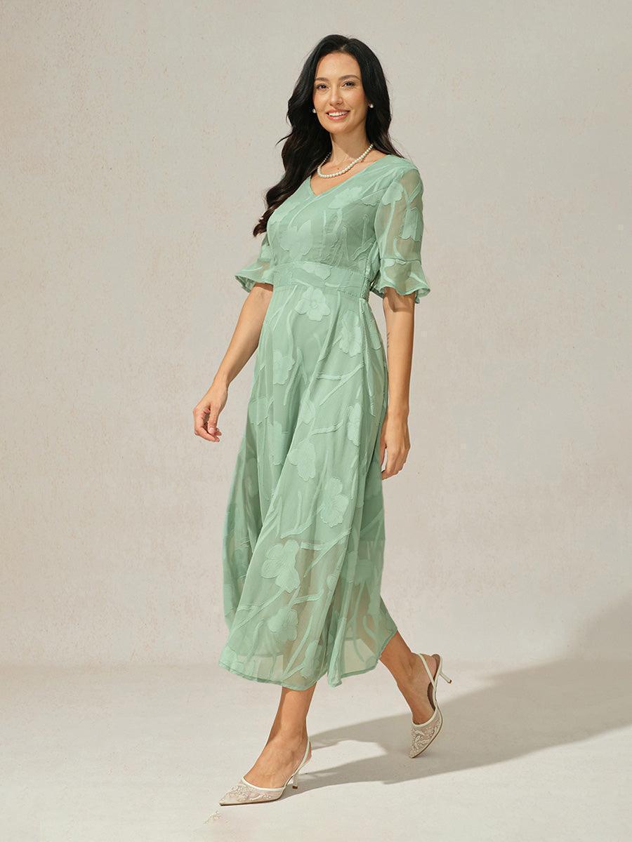 Floral Midi Semi Formal Dress