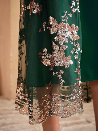 Long Sequin Embroidered Jacket
