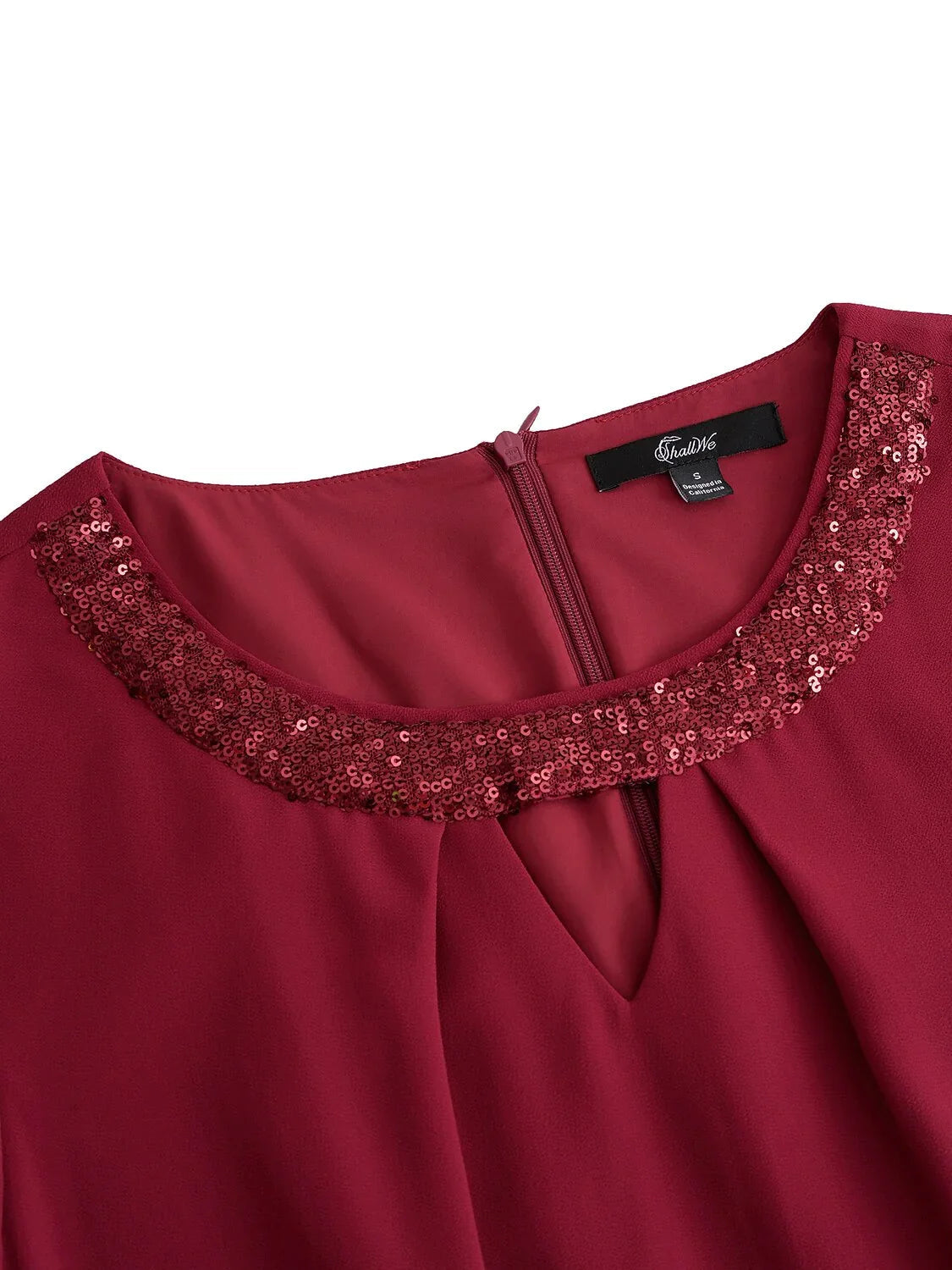 Classic Wine Red Chiffon Dress