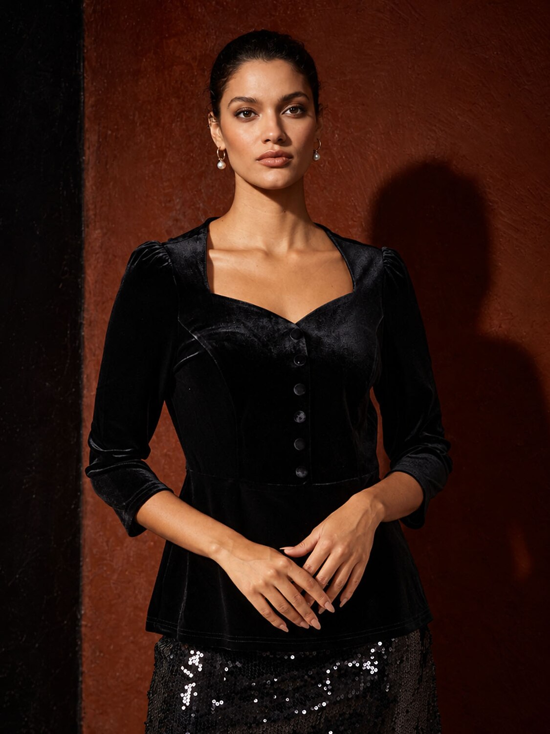 Vintage Velvet Dressy Blouse