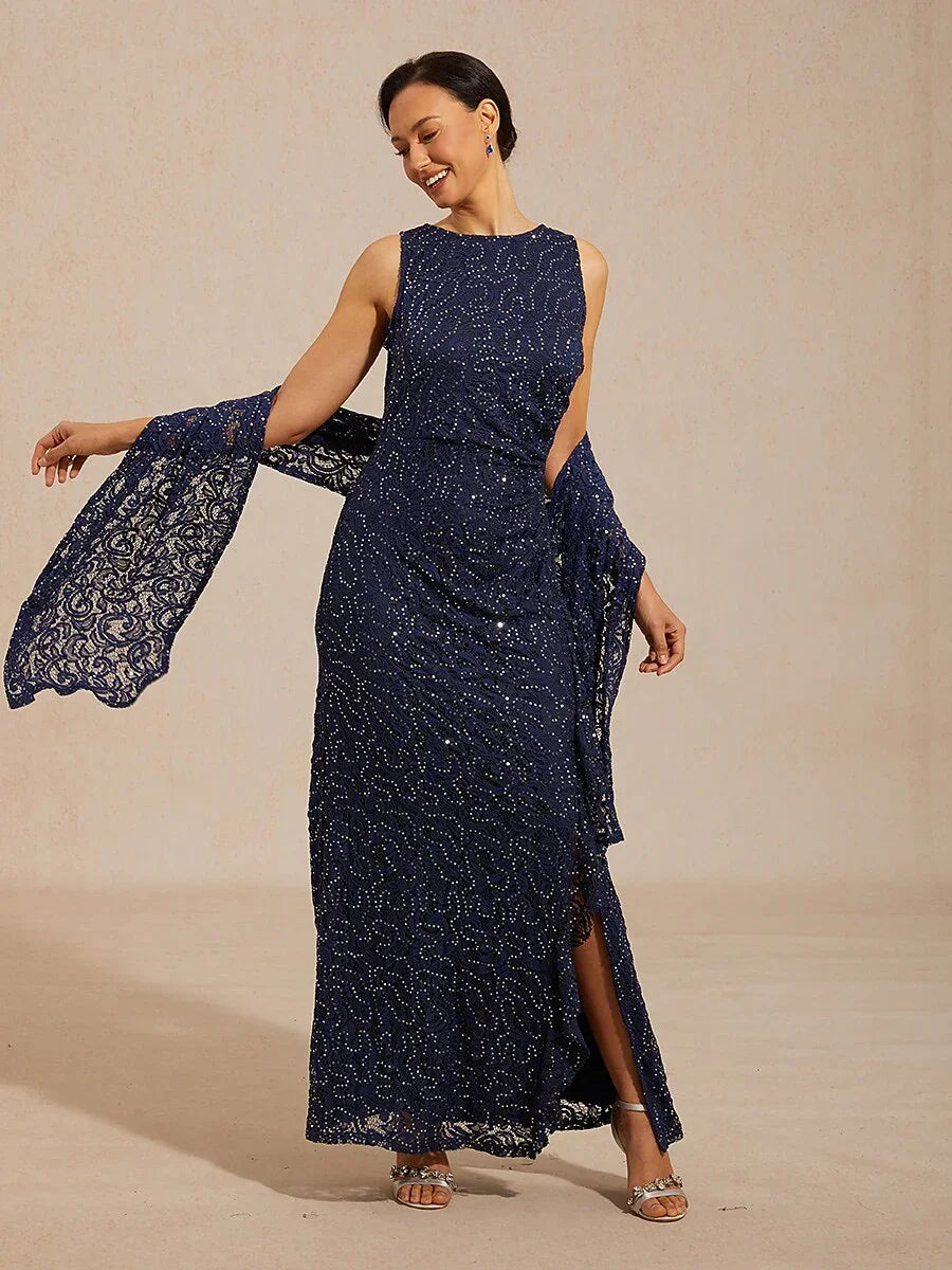 Sequin Lace Long Shawl Wrap