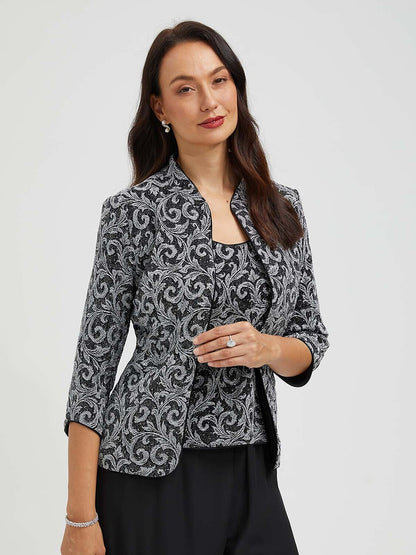 Paisley Mandarin Collar Twinset