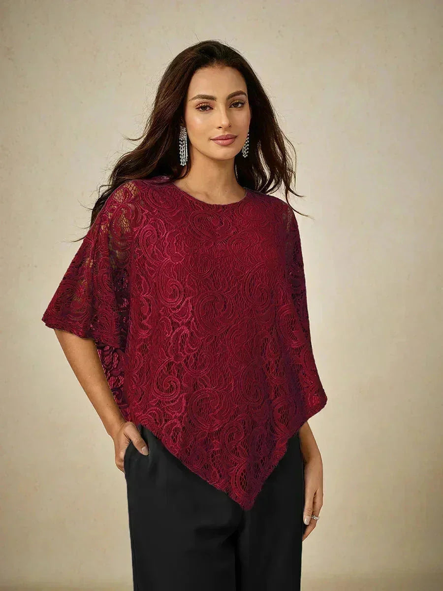 Elegant Lace Batwing Sleeve Top