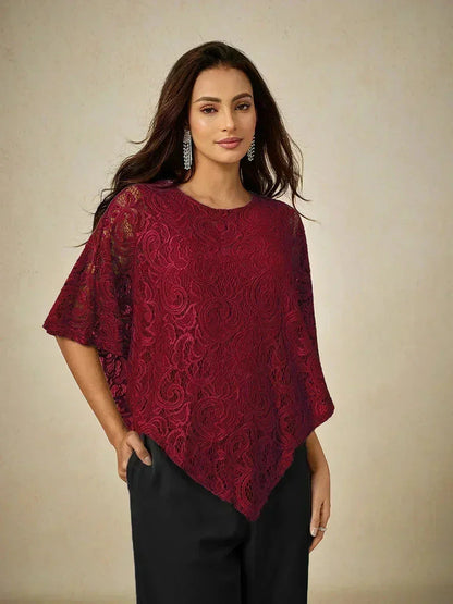 Elegant Lace Batwing Sleeve Top