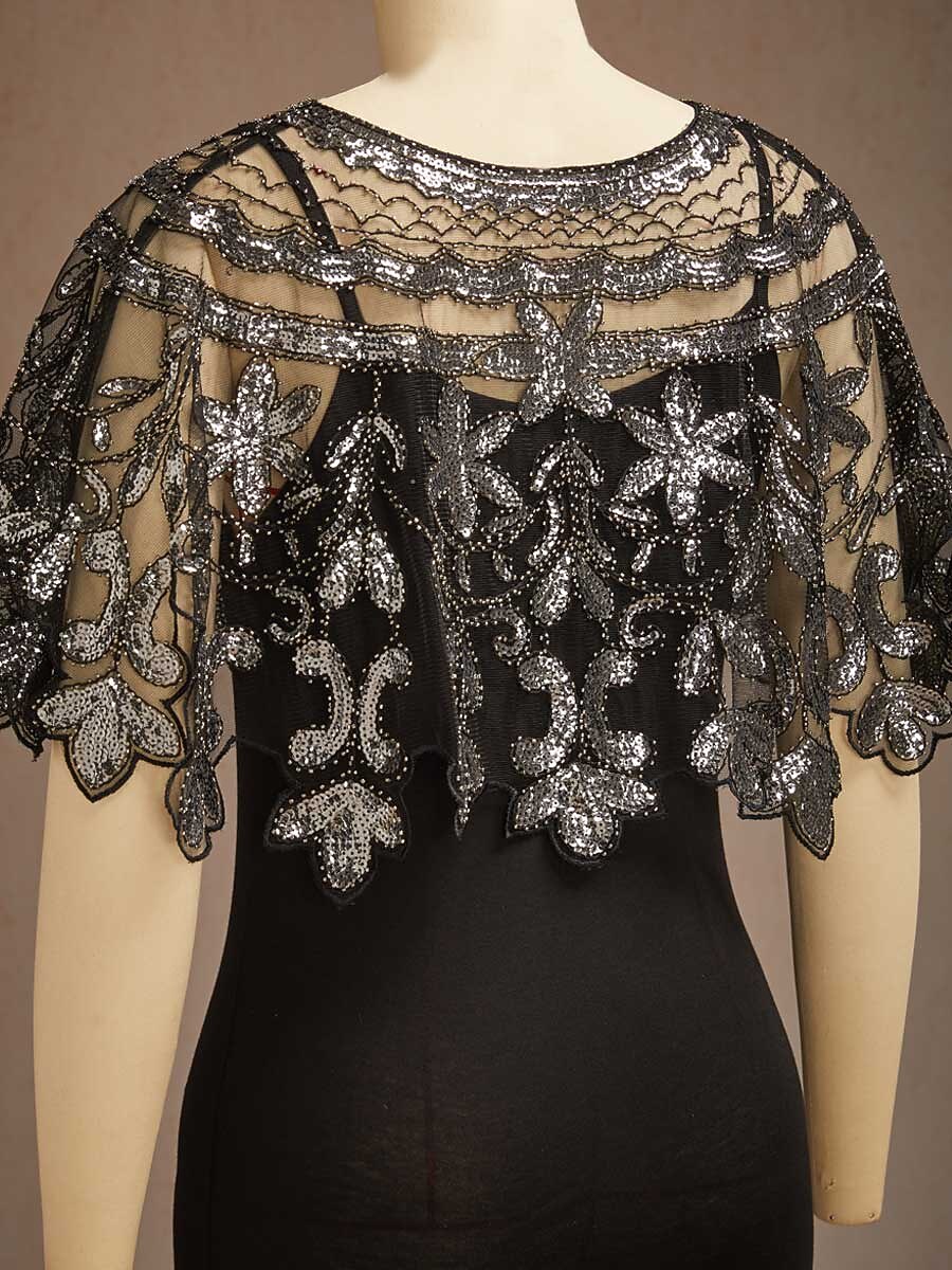 Vintage Sequins Mesh Shawl
