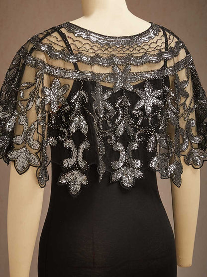 Vintage Sequins Mesh Shawl