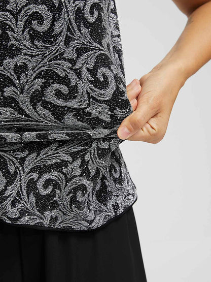 Paisley Mandarin Collar Twinset