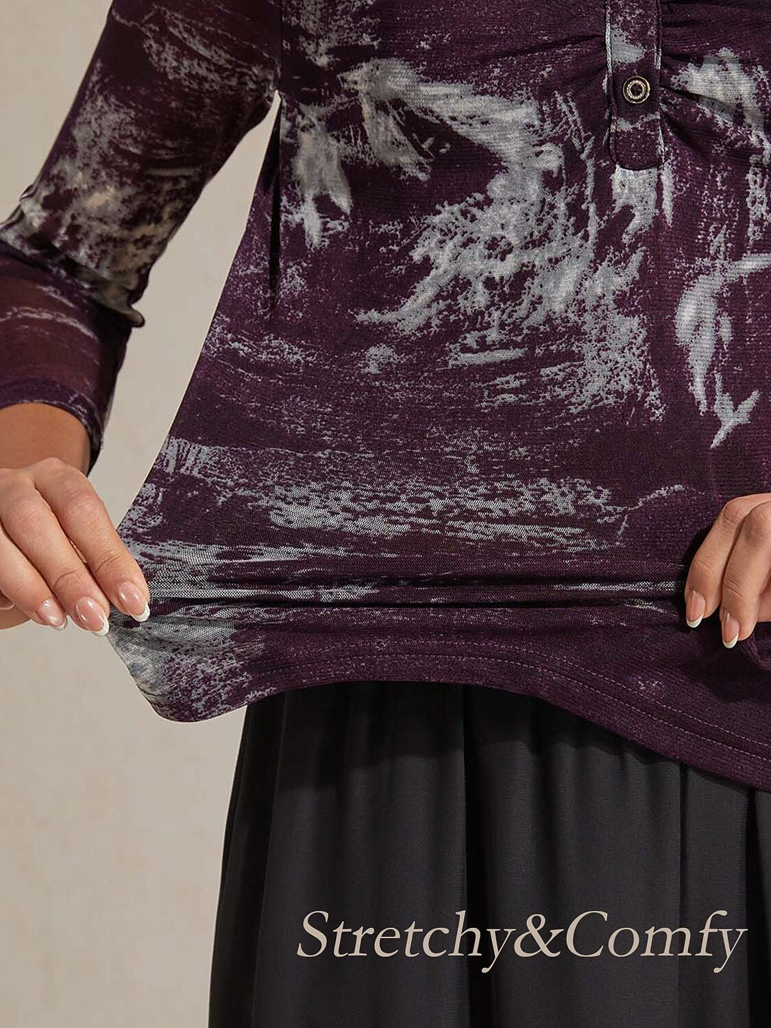 Abstract Long Sleeve Top