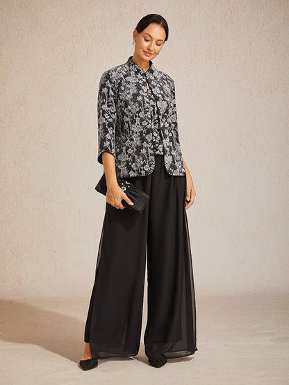 Rhinestone 3/4 Sleeve Twinset