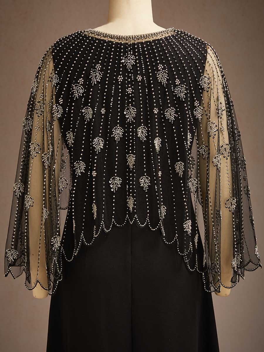 Vintage Beaded Mesh Shawl