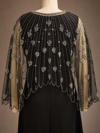 Vintage Beaded Mesh Shawl