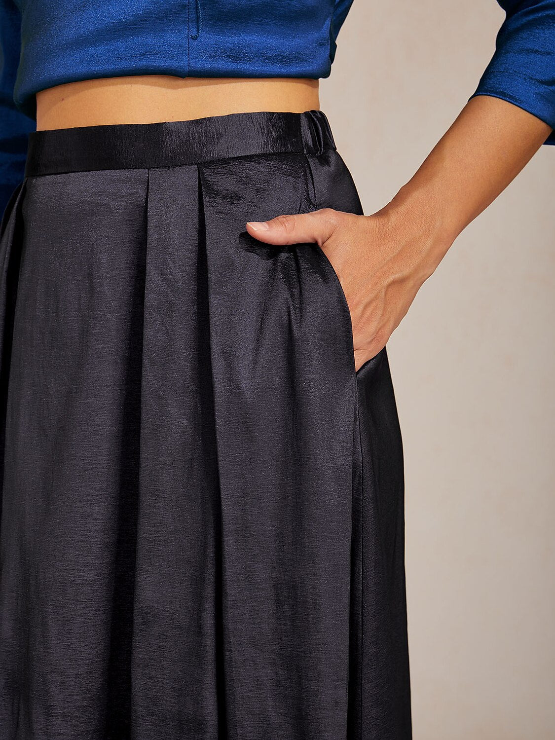 Stretch Taffeta Maxi Skirts