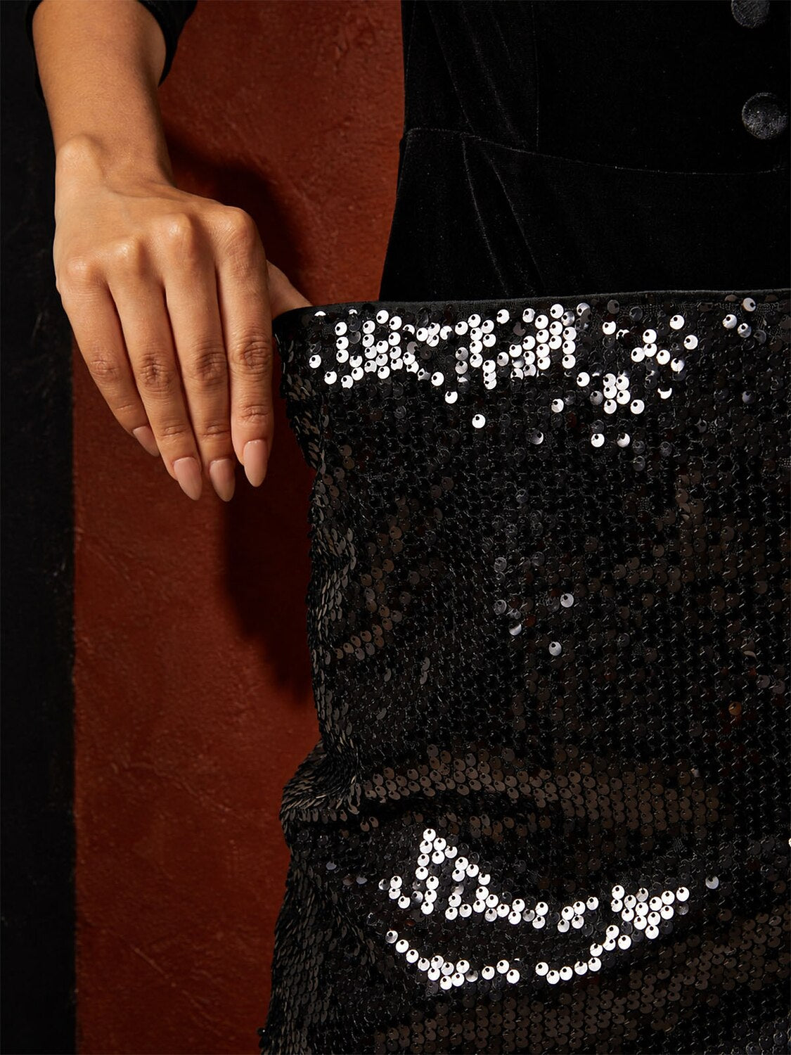 Sequins Mid A Line Skirt