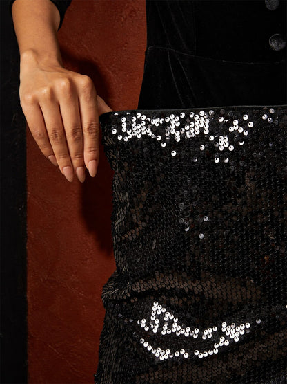 Sequins Mid A Line Skirt